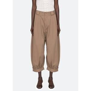 NEW SEA lois twill cropped pants in taupe